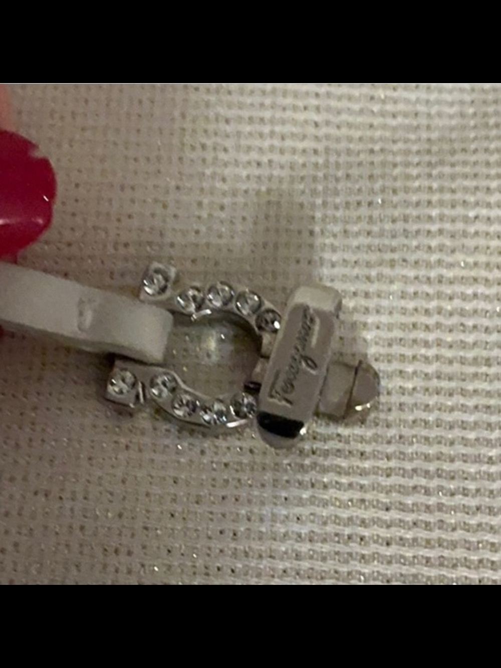 Salvatore Ferragamo Leather Crystal-Accented Bracelet - Picture 10 of 11
